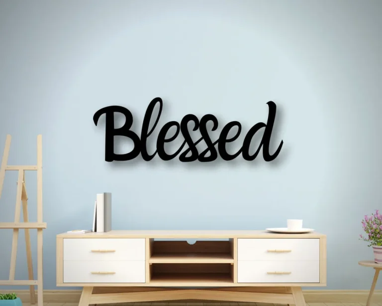 Blessed Metal Wall Art In Script, Blessed Metal Wall Art, Blessed Sign, Blessed Sign In Script, Blessed Metal Script, Blessed Metal Sign