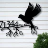 Bird House Numbers, Branch Address Sign, Metal House Numbers, Address Signs, Sign, Metal Address Sign, Metal Address Numbers, Address Sign