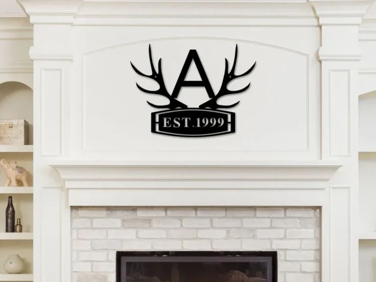 Customized Deer Sign Wildlife Monogram, Deer Hunter Gift, Deer Camp Sign, Christmas Gift For Him, Deer Name Metal Sign, Established Sign