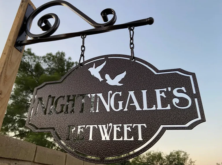 Custom Metal Farm Sign, Custom Hanging Metal Ranch Sign, Custom Family Name With Bird Metal Sign, Gate Sign, Entryway Sign