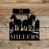 Horse Last Name Sign, Last Name Metal Sign, Horse Lover Gift, Horse Wall Decor, Horse Metal Sign, Metal Horse Sign, Personalized Family Name