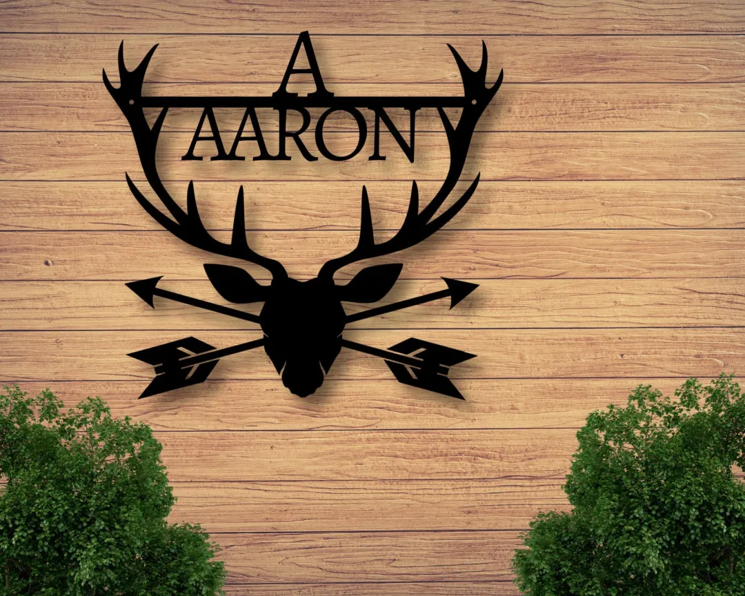 il_fullxfull.2382612429_h90a_1024x1024_2x_5886e4b4-71b6-497a-b9d4-9aa9f96583b4.webp Deer Head Sign, Deer Decor, Hunter Gift, Deer Name Sign, Fathers Day Gift, Gift For Him, Antler Sign, Personalized Deer Sign, Family Sign