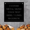 Custom Metal Sign, 5 Lines, Custom Sizes, Metal Sign, Indoor, Outdoor, Family Sign, Greeting Sign, Gift, Housewarming Gift