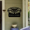 Owl Welcome Sign, Owl Decor, Farmhouse Decor, Owl Wall Hanging, Owl And Flower Decor, Owl Wall Art, Metal Welcome Sign, Welcome Sign, Porch