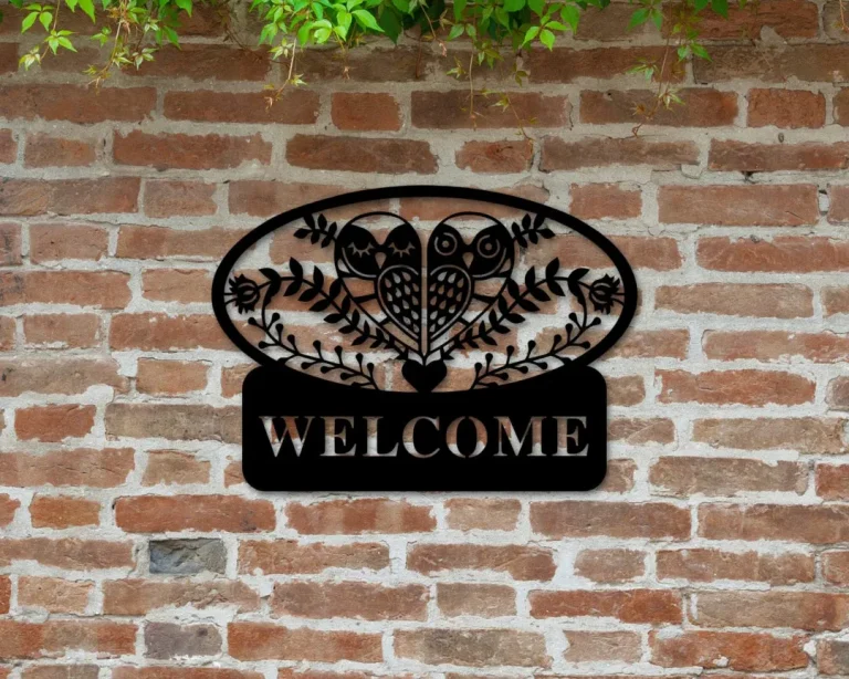 Owl Welcome Sign, Owl Decor, Farmhouse Decor, Owl Wall Hanging, Owl And Flower Decor, Owl Wall Art, Metal Welcome Sign, Welcome Sign, Porch