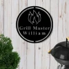 Personalized Metal Bbq Sign, Fire, Outdoor Sign, Bbq Grill Sign, Outdoor Kitchen Metal Signs, Personalized Grill Sign Bbq Party Decor, Bbq