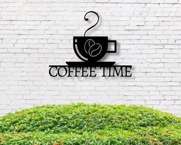 Coffee Time Sign, Metal Coffee Sign For Kitchen, Coffee Sign Decor, Coffee Decor, Steel, Coffee Time Sign Kitchen Wall Decor, Wall Decor