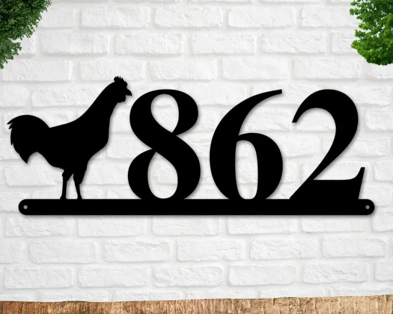 Chicken Sign, Chicken Address Sign Custom Text Metal Sign, Art, Wall Decor