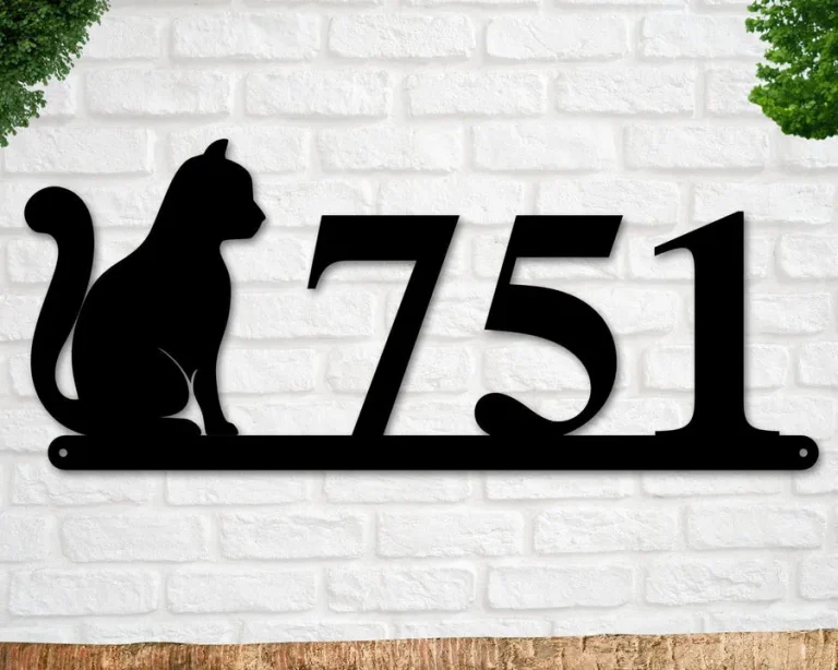 Cat Sign, Cat Address Sign, Cat Lover, Cat Address Sign, Cat Sign, Metal Address Sign, Cat Address Numbers, Cat Sign