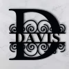 Personalized Metal Sign Custom Last Name Sign Family Name Sign Metal Wall Art Split Monogram Personalized Wedding Gift