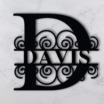 Personalized Metal Sign Custom Last Name Sign Family Name Sign Metal Wall Art Split Monogram Personalized Wedding Gift