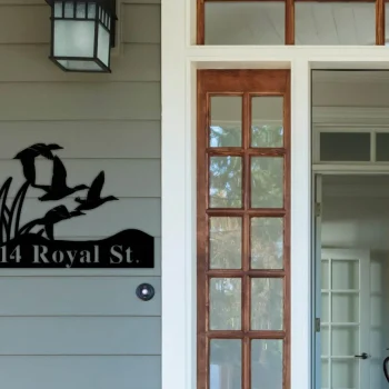 Duck Address Sign, Metal Duck Sign, Ducks Flying On A Pond, Hunting Present, Gift For Him, Duck Family Address Sign, Father's Day Gift Ideas