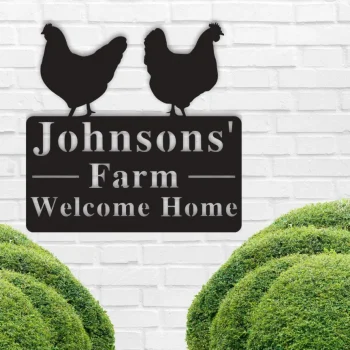 Chicken Farm Sign, Chicken Sign, Personalized Farm Sign, Barn Sign, Ranch Sign, Farmhouse Decor, Farmhouse Sign, Chicken Coop Sign, Rooster