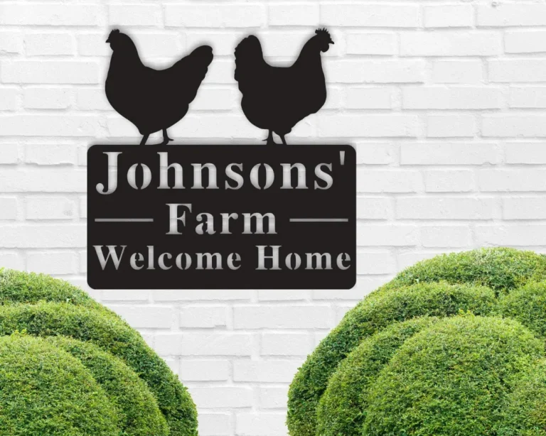 Chicken Farm Sign, Chicken Sign, Personalized Farm Sign, Barn Sign, Ranch Sign, Farmhouse Decor, Farmhouse Sign, Chicken Coop Sign, Rooster