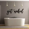 Get Naked Metal Wall Art, Bathroom Wall Art, Farmhouse Wall Decor, Custom Metal Cursive Words, Funny Bathroom Sign, Bathroom Decor