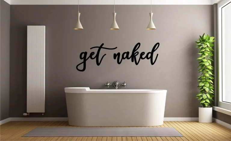 Get Naked Metal Wall Art, Bathroom Wall Art, Farmhouse Wall Decor, Custom Metal Cursive Words, Funny Bathroom Sign, Bathroom Decor