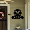 Baseball Address Sign, Baseball Bat Metal Sign, Metal Baseball Sign, Sport Address Sign, House Number Plaque, Metal Signs