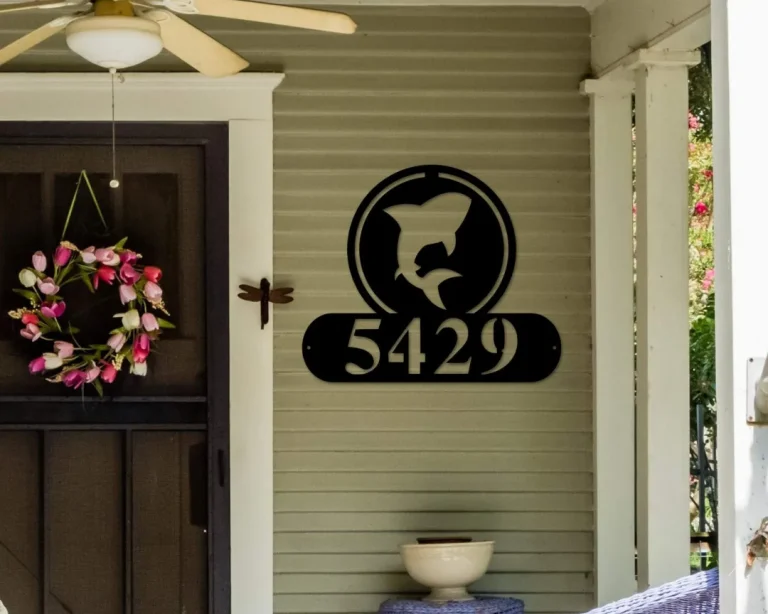 Shark Address Sign, Shark Metal Sign, Metal Shark Sign, Shark Sign, Address Numbers, Address Signs, House Number Plaque, Address Plaque