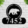 Bear Address Sign, Bear Metal Sign, Metal Bear Sign, Bear Decor, Polar Bear Sign, House Number Plaque, Metal Sign, Bear Sign