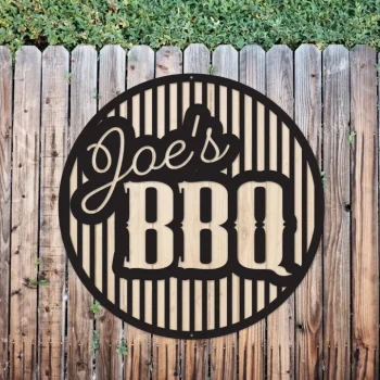 Bbq Sign, Metal Sign, Metal Letter Sign, Bbq, Name Sign,family Sign, Circle Sign, Last Name Sign Bbq Name Sign
