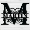 Custom Family Name Metal Sign, Initial Sign, Metal Monogram Sign, Door Hanger, Last Name Sign, Metal Wall Art, Metal Decorative Wall Art