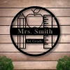 Personalized Teacher Sign For Classroom, Teacher Gifts With Name, Teacher Appreciation Gift, Classroom Decor, Teacher Apple Sign, Metal Sign