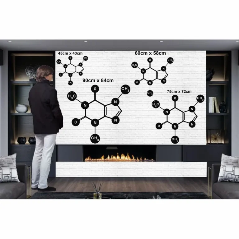 Metal Wall Decor, Caffeine Molecule, Metal Wall Art, Science Art, Biology Chemistry Art, Wall Hangings, Coffee Wall Decor