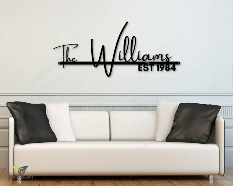Family Name Sign Metal, Personalized Metal Sign, Housewarming Gift, Door Hanger, Metal Established Sign, Metal Wall Art, Family Sign, Modern