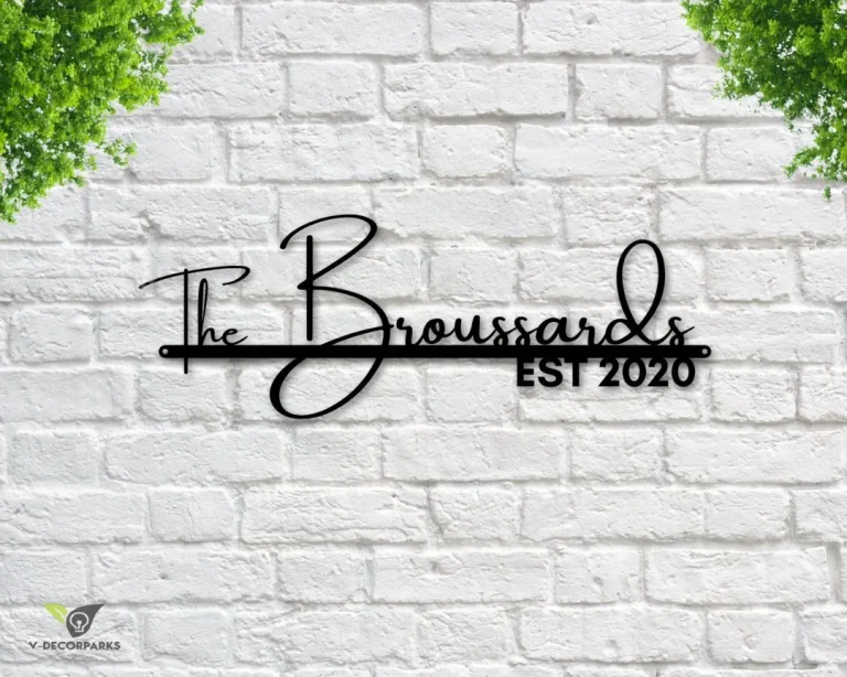 Family Name Sign Metal, Personalized Metal Sign, Housewarming Gift, Door Hanger, Metal Established Sign, Metal Wall Art, Family Sign, Modern
