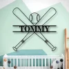 Personalized Metal Baseball Sign, Boys Baseball Art, Outdoor Patio Metal Signs, Personalized Bat Sign, Baseball Party Decor, Boys Room Art