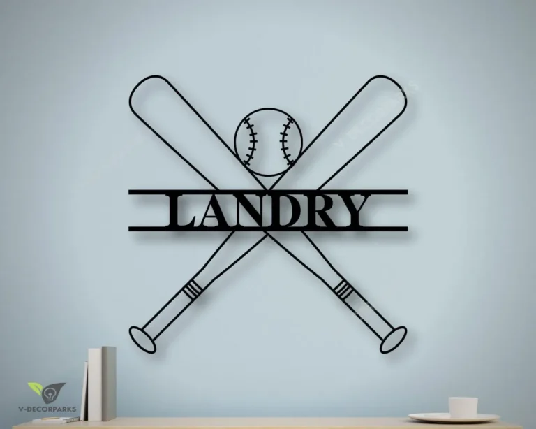 Personalized Metal Baseball Sign, Boys Baseball Art, Outdoor Patio Metal Signs, Personalized Bat Sign, Baseball Party Decor, Boys Room Art