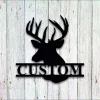 Deer Last Name Sign, Metal Deer Sign, Antler Wall Sign, Hunting Present, Man Gift, Deer Family Name Sign, Hunter Christmas Gift, Camp Sign