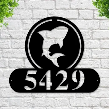 Shark Address Sign, Shark Metal Sign, Metal Shark Sign, Shark Sign, Address Numbers, Address Signs, House Number Plaque, Address Plaque