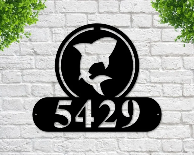 Shark Address Sign, Shark Metal Sign, Metal Shark Sign, Shark Sign, Address Numbers, Address Signs, House Number Plaque, Address Plaque