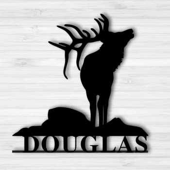 Elk Name Metal Sign, Elk Hunter Christmas Gift, Last Name Art, Family Name Sign, Caribou Sign, Elk Hunting Gift, Wall Decor, Elk Antler Sign