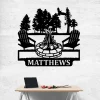 Personalized Campfire Family Name Sign, Metal Wall Decor, Monogram Name Camping Sign, Home Decor, Personalized Outdoor Decor