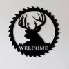 Deer Saw Blade Welcome - Metal Sign - Monogram Metal