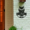 Custom Metal Address Sign, Owl Wilderness Rustic Sign, Nature Metal House Number Sign, Outdoor Wall Decor, Address Plaque, Housewarming Gift