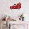 Valentine Truck With Hearts - Metal Sign - Monogram Metal