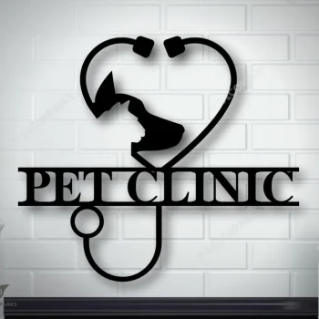 Personalized Metal Animal Clinic Sign, Metal Animal Care Sign, Custom Metal Vet Sign, Personalized Clinic Sign, Custom Vet House Decor