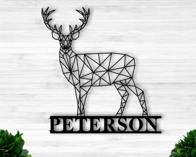 Deer Head Sign,deer Antler Decor,deer Hunter Gift,deer Camp Sign,christmas Gift For Him,deer Name Metal Sign,fathers Day Gift