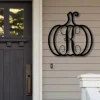 Fancy Pumpkin Monogram Wooden Pumpkin Metal Door Hanger Unpainted Wood Monogram Halloween Decor Home Decor Wood Pumpkins Rustic Fall Autumn