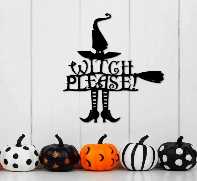 Witch Please Sign - Metal Wall Decor - Witch Front Door Hanger - Metal Halloween Sign - Witch Decor - Metal Wall Art - Halloween Decor