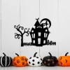 Haunted House Decor Metal Wall Art - Halloween Decoration Shelf Sitter - Metal Halloween Decor - Custom Metal Sign Halloween Gift
