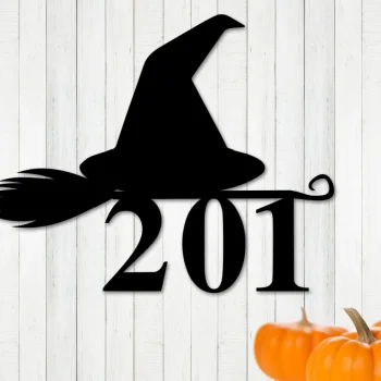 Halloween Decor, Witch Halloween Decor, Halloween Witch Hat Sign, Fall Decor, Halloween Witch Sign, Witch Address Sign, Metal Witch Sign