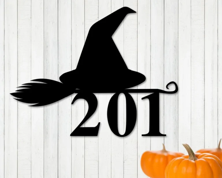 Halloween Decor, Witch Halloween Decor, Halloween Witch Hat Sign, Fall Decor, Halloween Witch Sign, Witch Address Sign, Metal Witch Sign