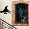 Halloween Decor, Witch Halloween Decor, Halloween Witch Hat Sign, Fall Decor, Halloween Witch Sign, Witch Address Sign, Metal Witch Sign