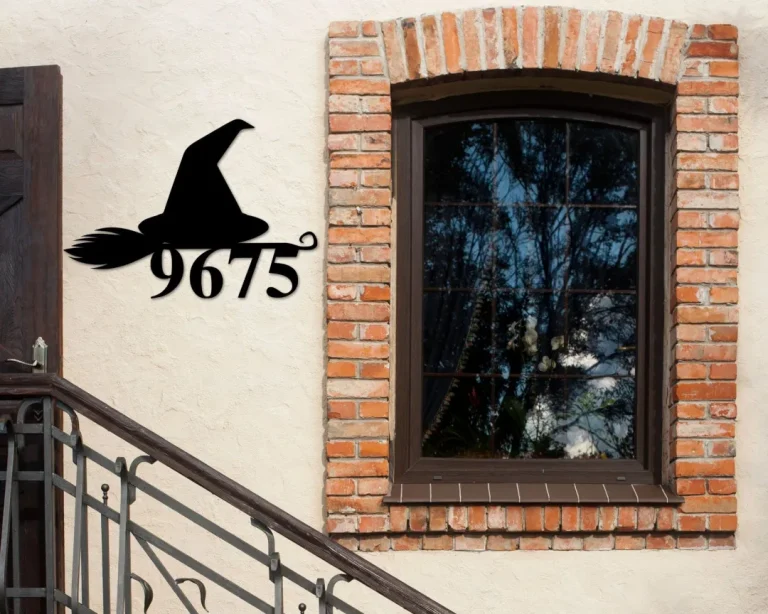 Halloween Decor, Witch Halloween Decor, Halloween Witch Hat Sign, Fall Decor, Halloween Witch Sign, Witch Address Sign, Metal Witch Sign