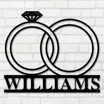 Wedding Sign, Wedding Metal Sign, Wedding Decor, Wedding Gift, Metal Sign, Mr And Mrs Sign, Wedding Ring Sign, Marriage Sign, Last Name Sign