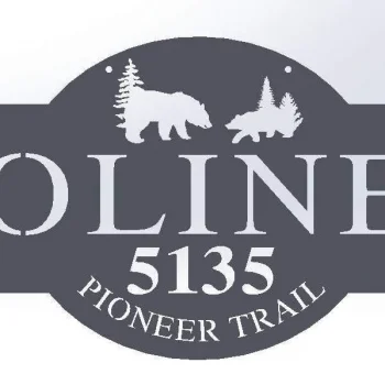 Nature, Bear, Cabin, Lodge, Metal Sign, Personalized, Wedding Gift, Housewarming Gift, Address, Weatherproof, Cut Metal Sign